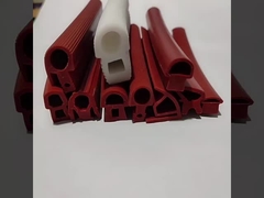 Đỏ xuyên suốt silicone Extrusion, silicone Profile để niêm phong