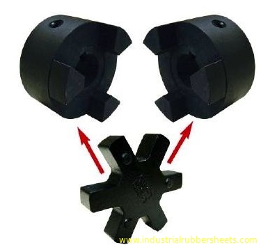L Type Flange Cast Iron Polyurethane Coupling Black / Red Color L035-225 Size