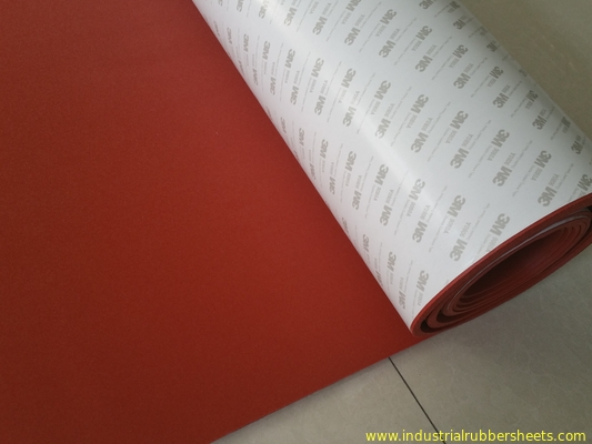 Cấp công nghiệp 100% Virgin Silicone Foam Cao su Sheet với Backing Adhesive 3M đỏ