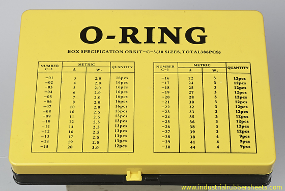 NBR cao su O Ring Kit ISO3601 AS568A DIN3771 JIS B2401 tiêu chuẩn, màu vàng và màu đỏ