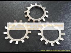 SS304, SS316 Thép khóa máy giặt với răng bên ngoài màu tự nhiên