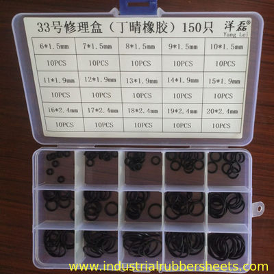 Bộ vòng đeo NBR O màu đen kháng, Bộ vòng Nitrile O cho niêm phong cơ khí